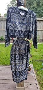 👀Vintage 90s cropped skirt set Size 11/12